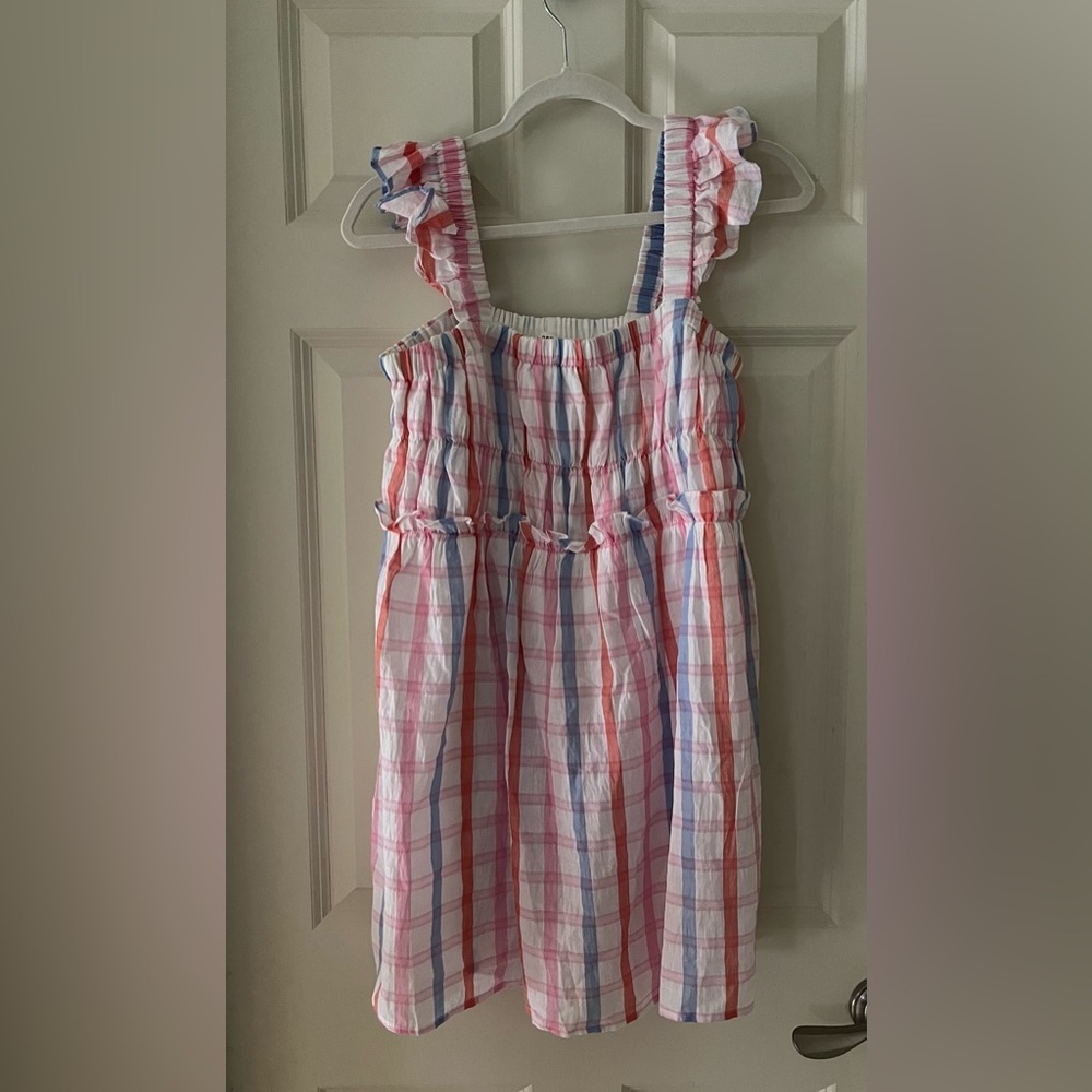 Boutique - Blu Pepper Reach Out Pink Plaid Sundress with Ruffle Sleeves -small